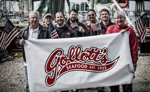 A group photograph of the staff at C. F. Gollott and Son Seafood.