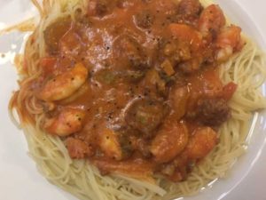 Shrimp Chorizo Noilly Prat Bouligny Sauce - Phil Wagner - Win You Weight in Shrimp Contest - Wild American Shrimp Recipes