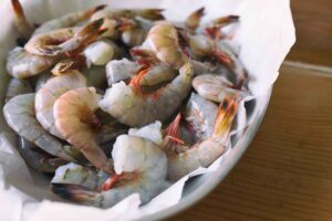 A basket of wild-caught American shrimp