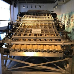 The Lapeyre Shrimp Peeling Machine in the Maritime & Seafood Industry Museum.
