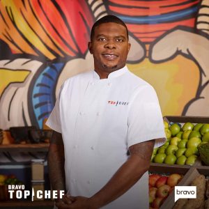 Chef Nick Wallace's posing for Top Chef.