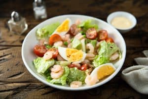 A healthy shrimp salad.